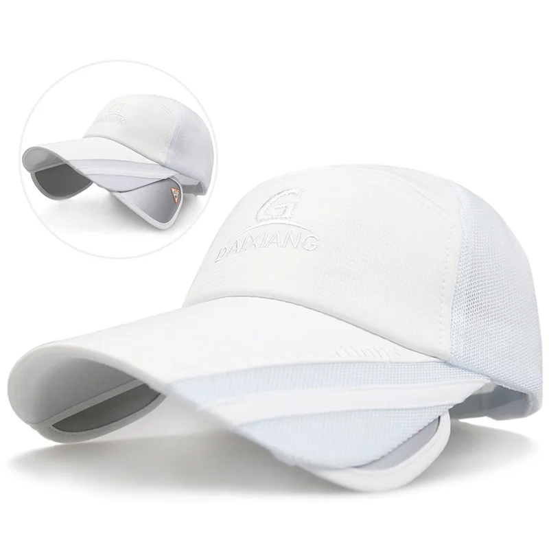 Солнцезащитная шляпа для мужчин, летняя пустая верхняя бейсболка для рыбалки, Женская Выдвижная солнцезащитная Кепка, кепка для рыбалки - Цвет: Белый