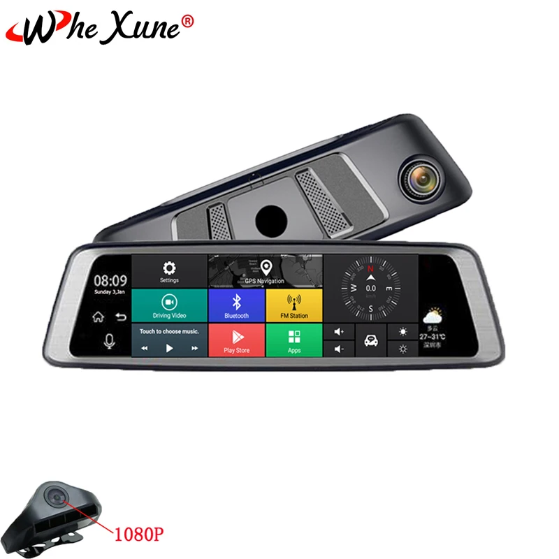 Видеорегистратор WHEXUNE на Android 5 1 с сенсорным экраном 10 дюймов 4G GPS Full HD 1080P ADAS Wi
