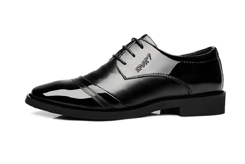 New Spring Autumn Man Dress Shoes Point Toe Leather Breathable Lace Up Business Wedding Italian Leather Oxford Shoes for Men (5)