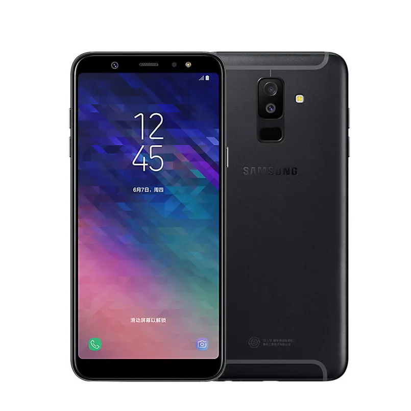 Samsung Galaxy A6050 A6+ мобильный телефон 6,0 дюймов FHD 4 Гб+ 64 Гб Восьмиядерный 16,0 Мп+ 5,0 МП 24,0 МП фронтальная камера Android 4G LTE смартфон - Цвет: Black