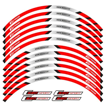 

Motorcycle front and rear wheels Edge Outer Rim Sticker Reflective Stripe Wheel Decals For BMW C650 sport