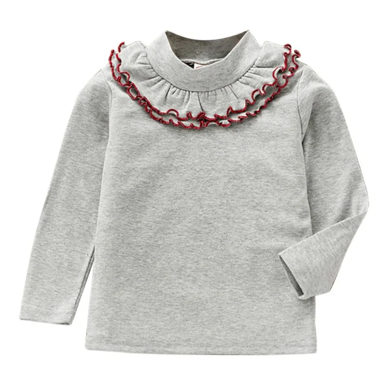 Весенне-летняя модная Однотонная рубашка с длинными рукавами для маленьких девочек, детская рубашка, топ, хлопковая одежда