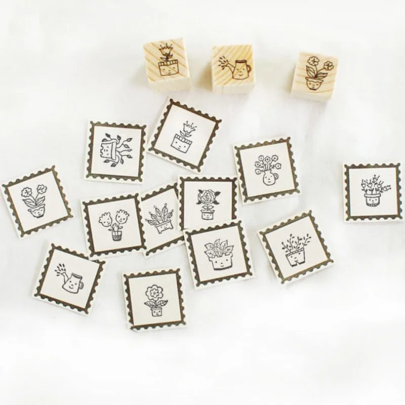 12-pcs-box-Flower-smile-wood-stamp-wooden-rubber-stamps-for-scrapbooking-Handmade-card-diy-stamp