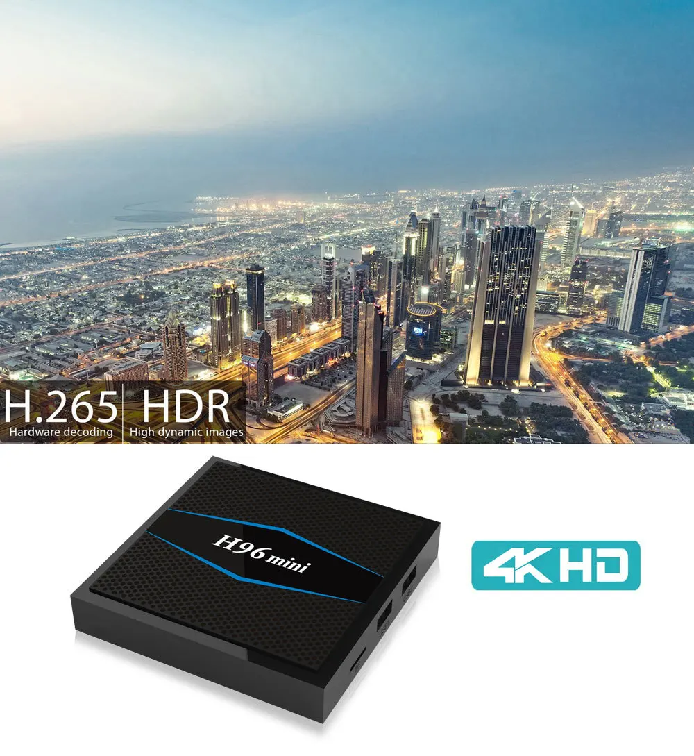 H96 Mini 4 K box 2,4G 5 GHz Wifi комплект bluetooth Top box Smart tv box android 7,1 Android tv box Amlogic 2G 16G для Vs mxq Pro