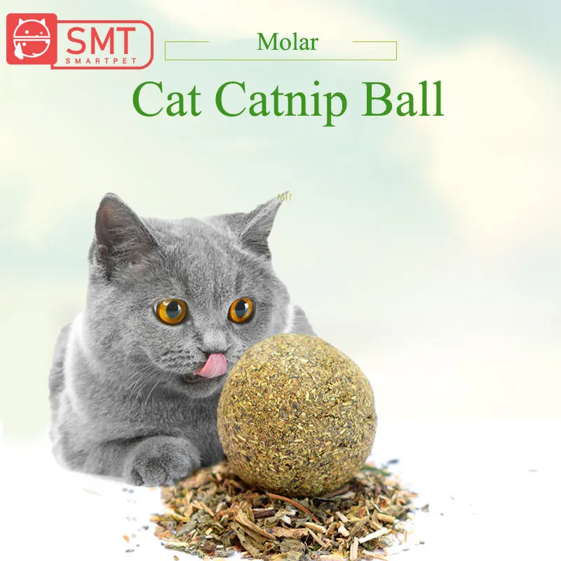 

SMARTPET Interactive Pet Cat Natural Catnip Balls Toy Actinidia Polygama Kitten Molar Teeth Bite Toy Relieve Pressure Ball