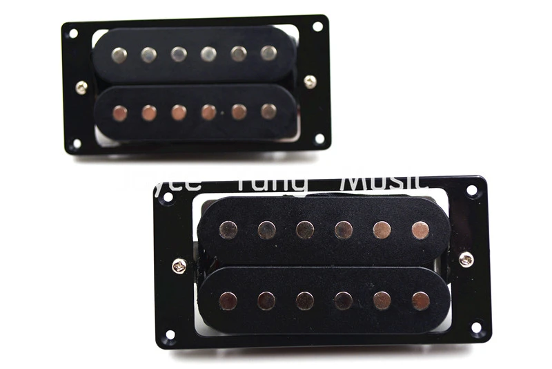 2pcs 4 String Electric Bass Double Coils Pickups Large Black with Screws 