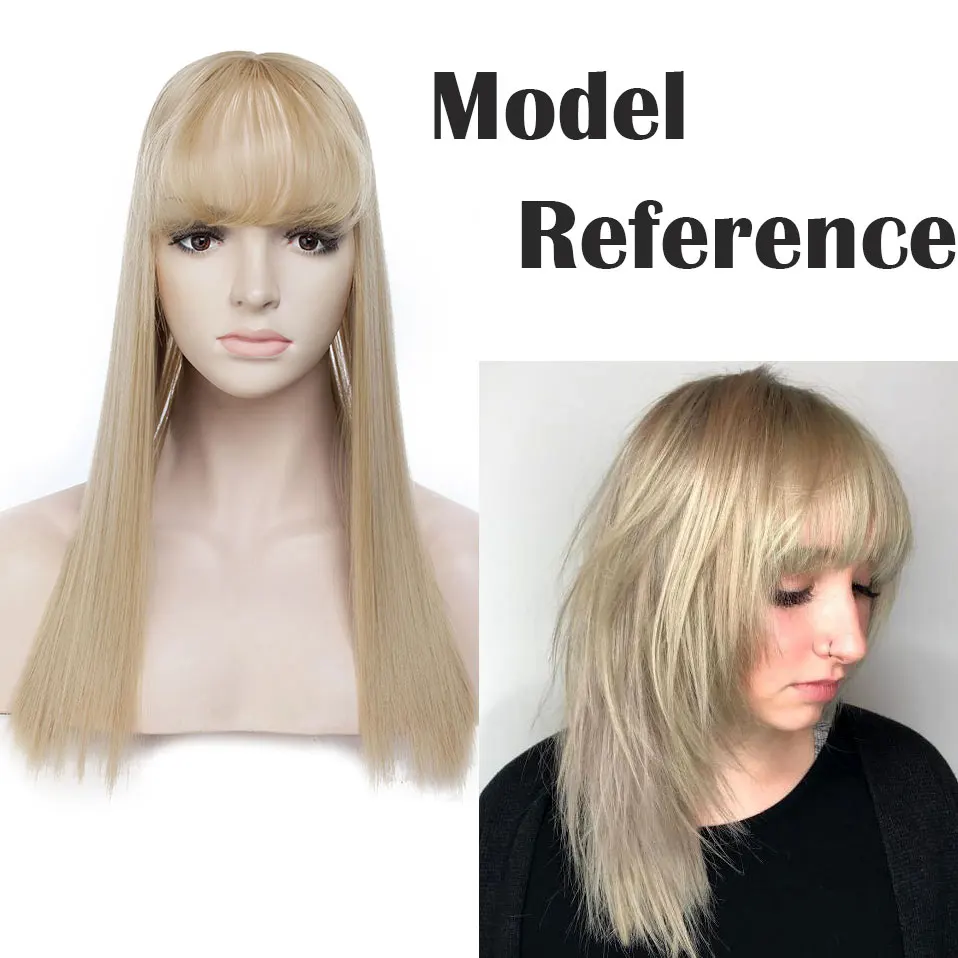 SNOILITE 17inch 3 Clips In one piece Hair Extension long straight hair extension synthetic Topper Hair Piece With Bangs