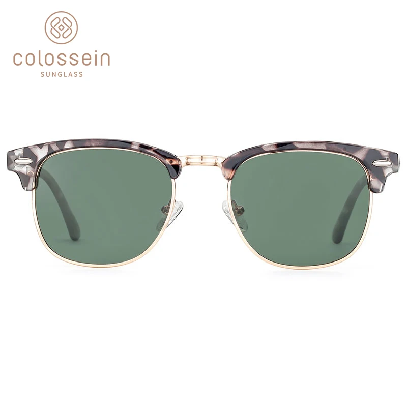 COLOSSEIN поляризованные солнцезащитные очки Женские Полурамка ручной работы мужские ретро очки бренд дизайнерские UV400 модные