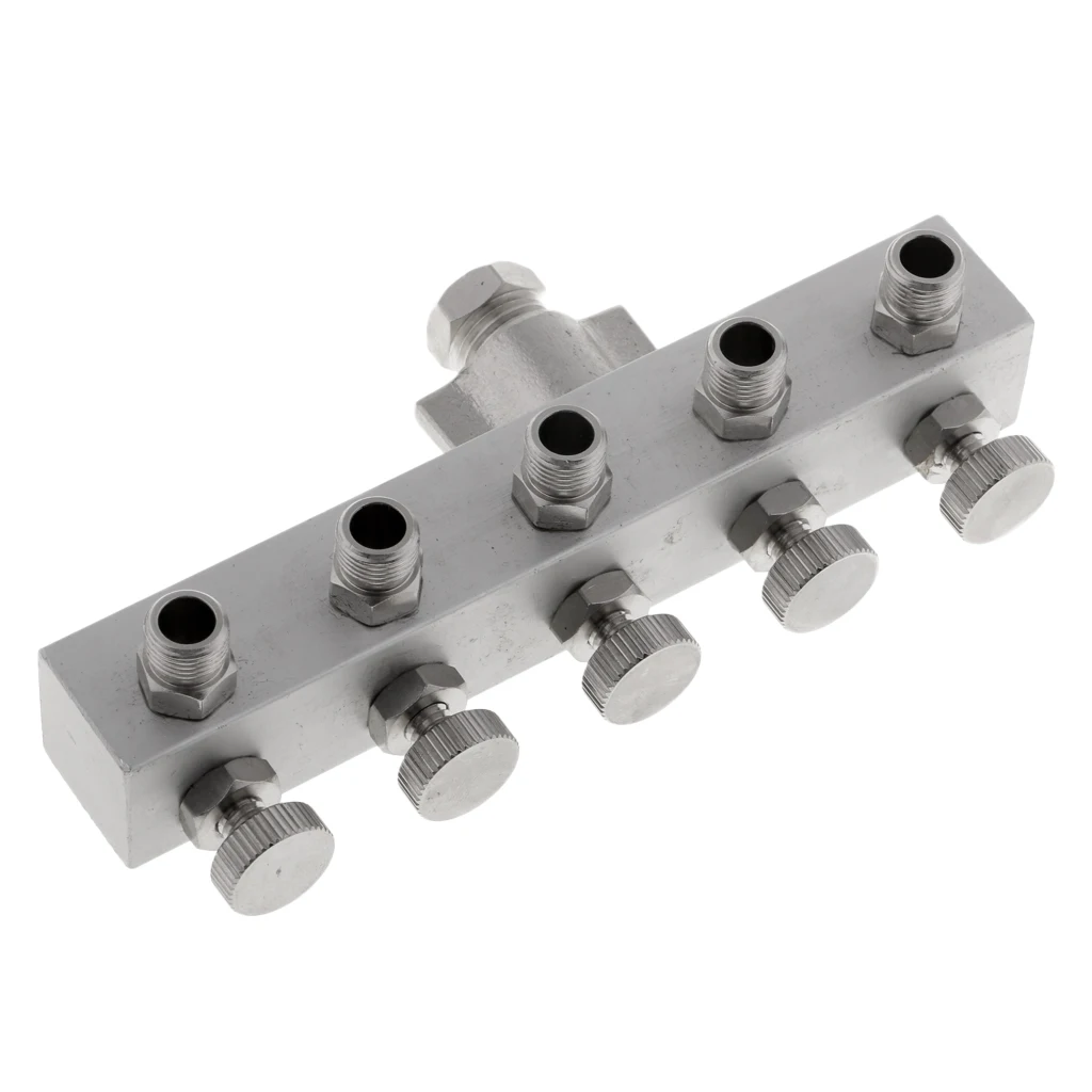 

Airbrush Manifold 5 Way Airbrush Air Hose Splitter 1/8'' BSP Taps