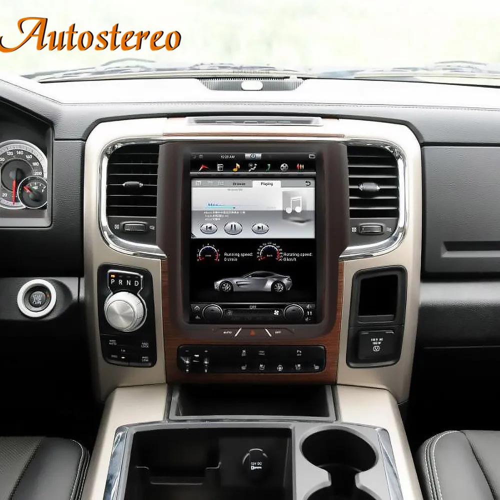 Cheap Android 7 Tesla style Car No DVD Player GPS Navigation For Dodge RAM 2014-2018 radio tape recorder head unit multimedia player 2