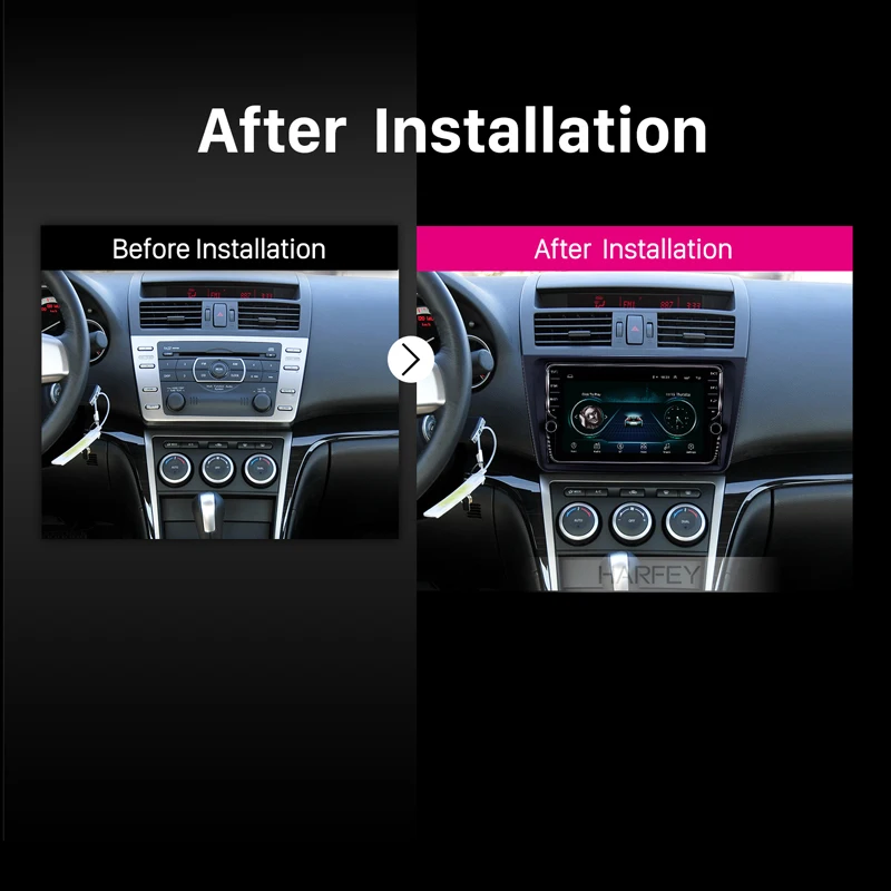 Sale Harfey 2DIN 9 inch Android 8.1 Car Radio For Mazda 6 Rui wing 2008 2009-2014 Multimedia Player GPS Head Unit bluetooth stereo 5