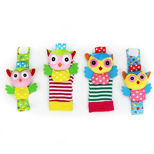 Cute Newborn Baby Wrist Strap Rattles Animal Socks0-model2