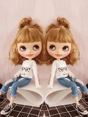 1 шт., одежда Blyth футболка с длинными рукавами и рисунком штаны BlythPants для ob24 Azone Licca Blyth, одежда, обувь 30 см для 1/6, аксессуары для кукол