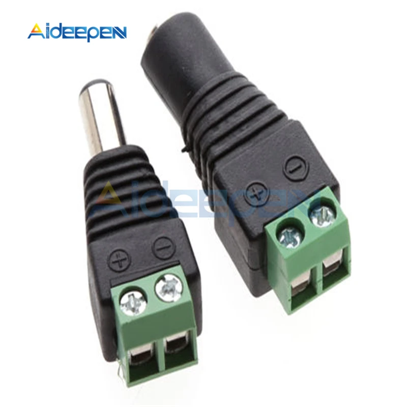 5 Pairs/lot 2.1x5.5 mm BNC DC Male+Female Plug Connector Power Supply Jack Adapter For CCTV Camera LED Strip Lamp Lighting Light