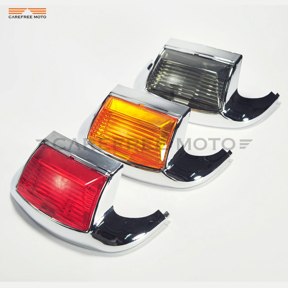 

3 Colors Motorcycle Front Rear Fender Tip Light Lens Case for Harley FLHT Electra Glide Standard