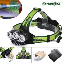 32000 LM T6 5X светодиодный налобный фонарь Перезаряжаемые 18650 Батарея Охота Пеший Туризм лампы+ кабель USB для Зарядное устройство штепсельная вилка стандарта США