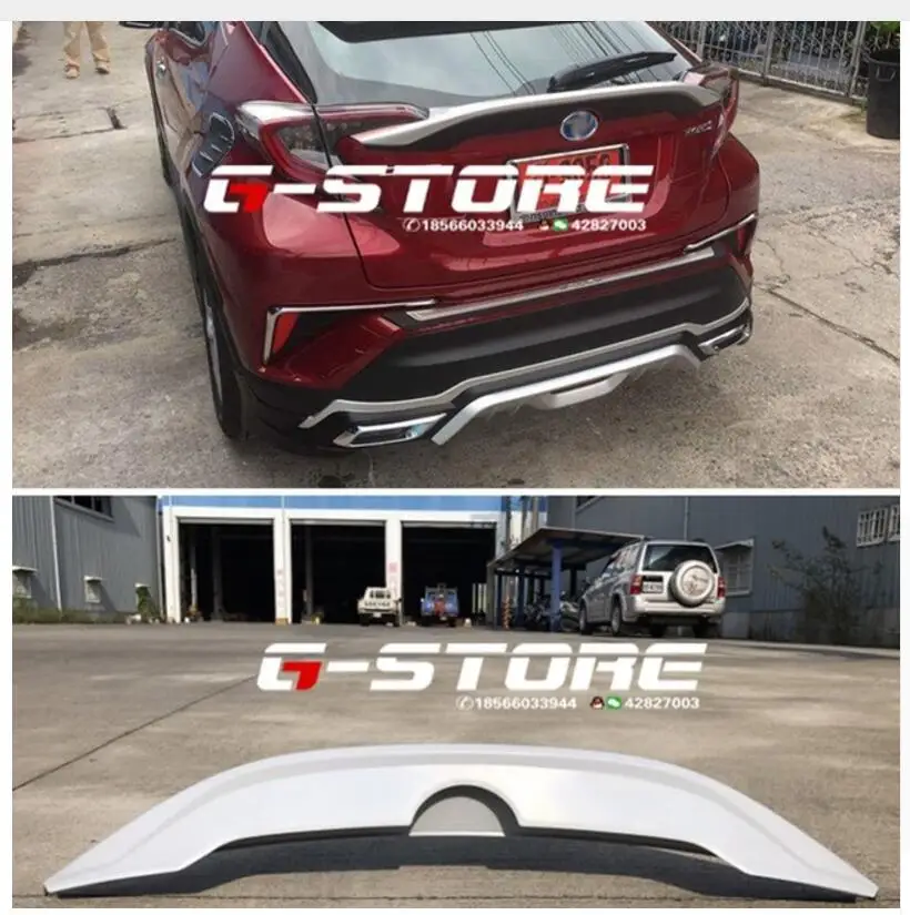 

car ABS PAINT CAR REAR WING TRUNK LIP SPOILER FIT FOR TOYOTA C-HR CHR 2017 2018