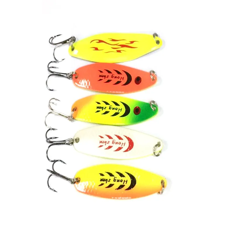 

10pcs/lot 13g 7mm Spinner Spoon Fishing Lure Metal Lures Hard Baits Mixed Colours Isca Artificial