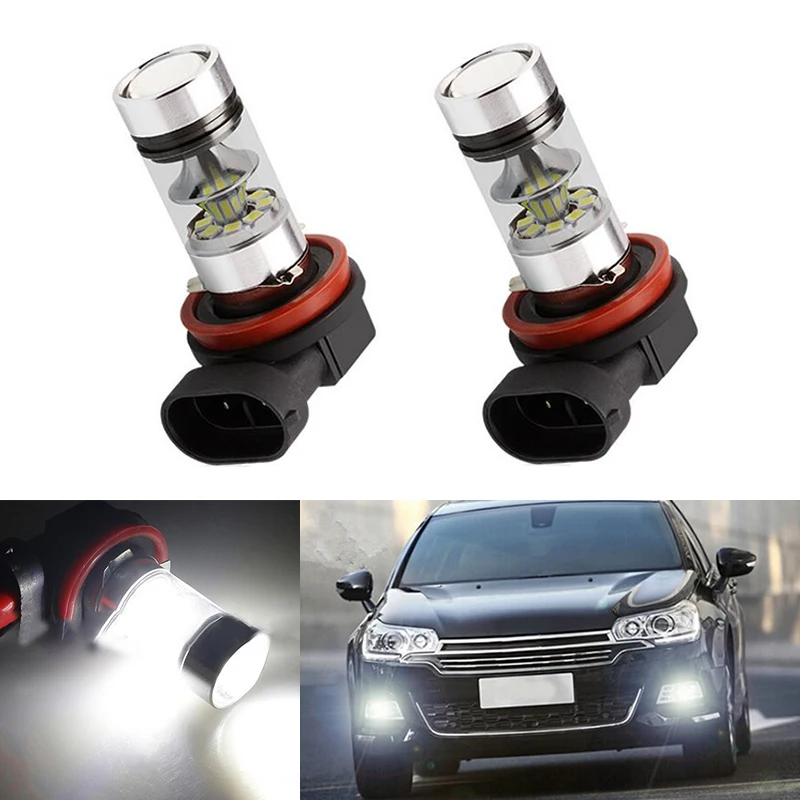 2x Super White H8 H11 CREE Chip 3030 LED Fog Light Driving Bulbs for