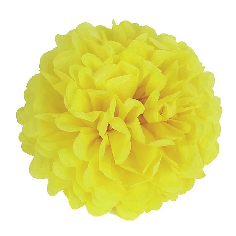 FENGRISE Pom Poms 1 шт. 30 см бумажные шарики из искусственных цветов Свадебные украшения вечерние товары для дома автомобильные декоративные - Цвет: Yellow