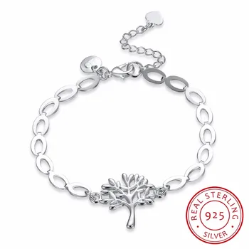 

Lekani Fashion Tree Of Life Charm Bracelet For Women Simple Tree Men 925 Sterling Silver Bracelets Bangles Party Gift Pulseras