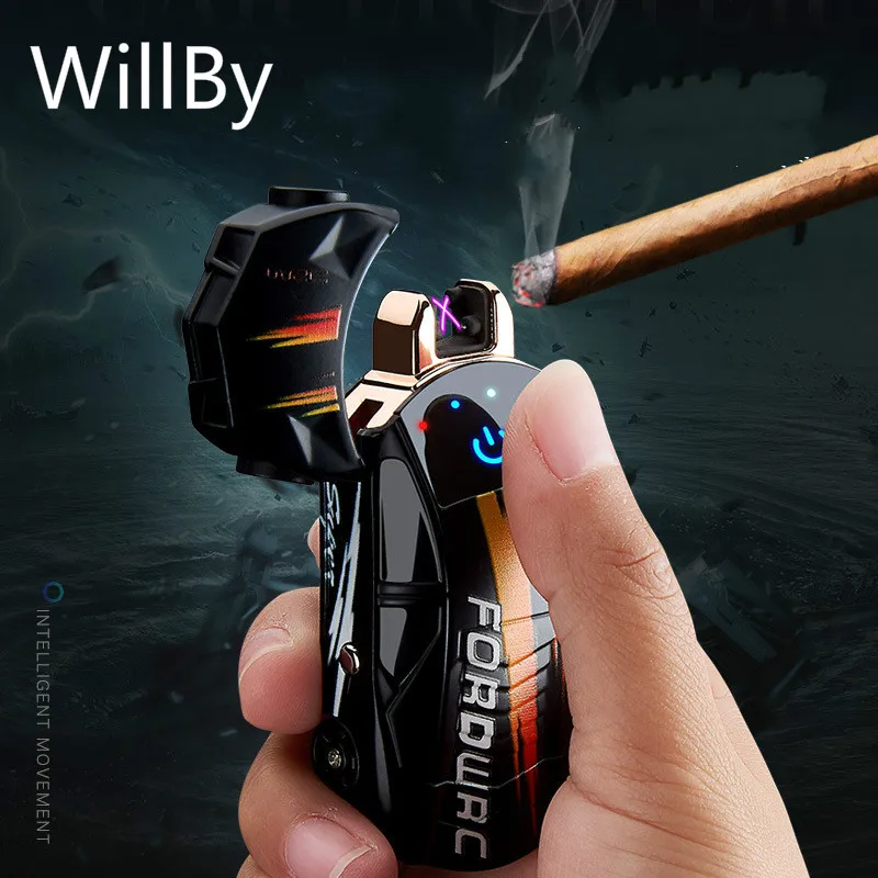 

Creative Sports Car Shape Double ARC Charging Cigarette Lighter Metal Windproof Electronic Lighter with Lamp