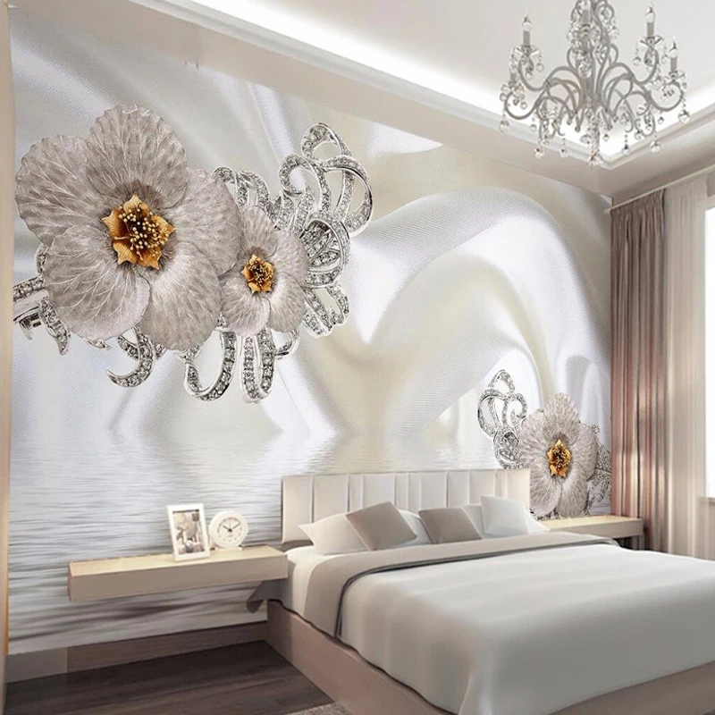На заказ любой размер настенная современная абстрактная художественная бижутерия шелковые обои Гостиная Спальня Роскошный декор обои Papel де Parede 3D