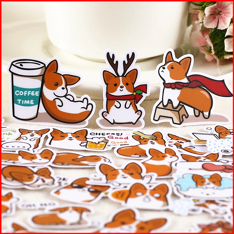 

39 pcs corgi dog personalized scrapbook Stickers scrapbooking material personalized sticker happy planner decoration craft