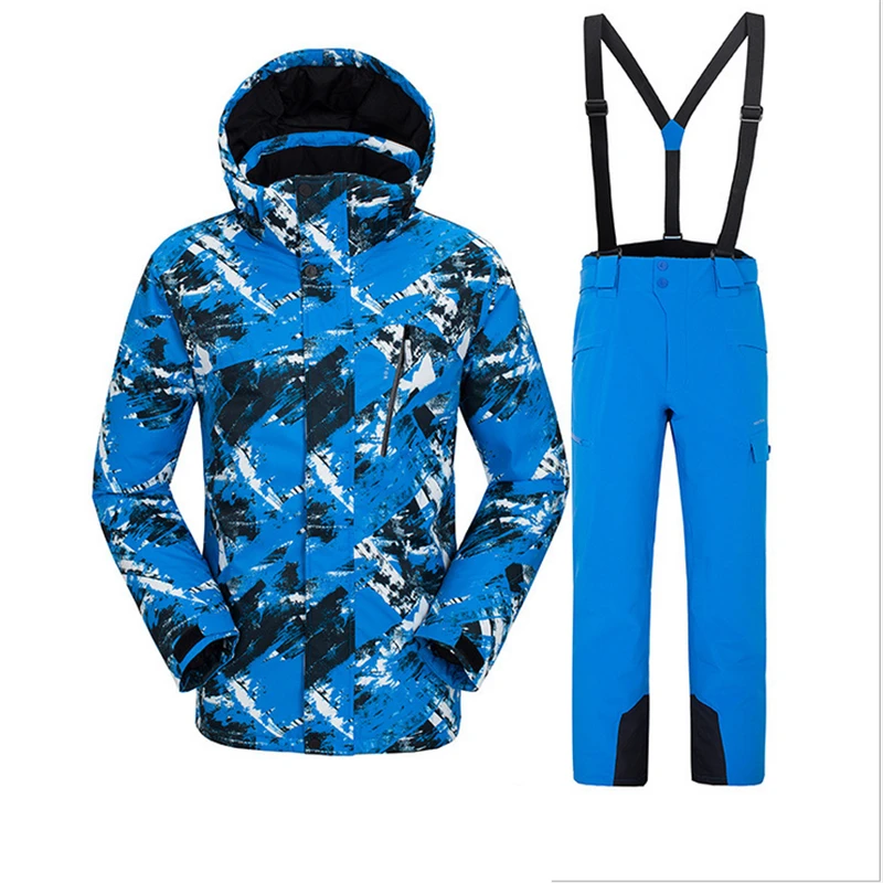 Плотный теплый лыжный костюм для мужчин зимние ветрозащитные водонепроницаемые лыжные перчатки для сноуборда куртка брюки костюм для мужчин и женщин