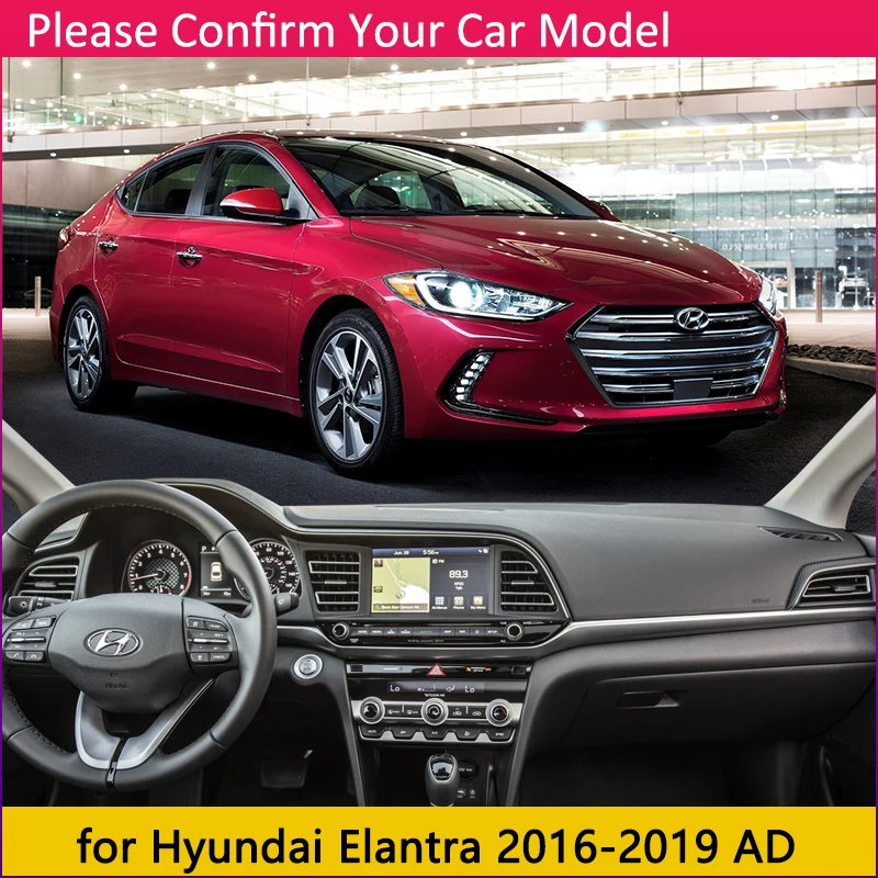 Для hyundai Elantra AD Avante Противоскользящий коврик на приборную панель солнцезащитный Коврик Анти-УФ аксессуары с покрытием