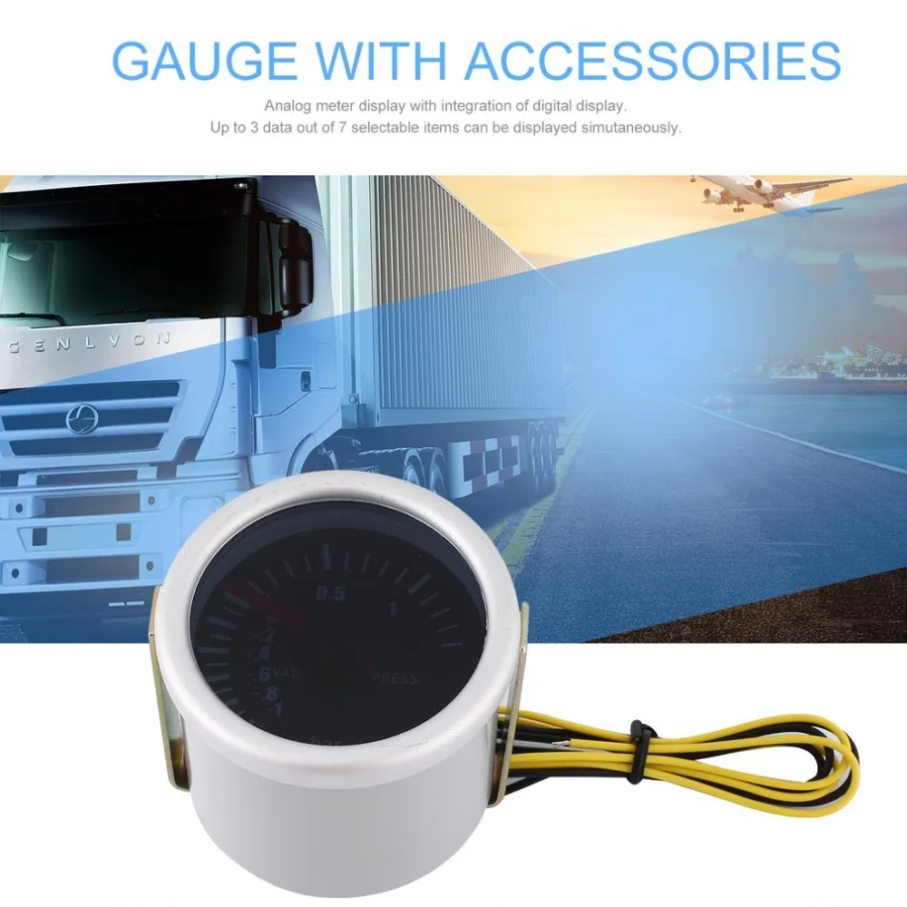 

52mm Electrical Gauges Display 2 Inch Racing Gauge Multi D/A LCD Digital Display Oil Temperature Gauge Car Gauge Car Universal
