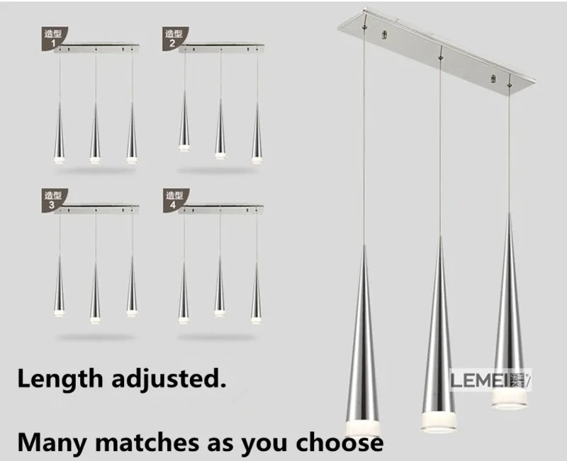 Современный подвесной светильник из алюминиевого конуса, светодиодный подвесной светильник для гостиной, ресторана, внутреннего коридора, подвесной светильник