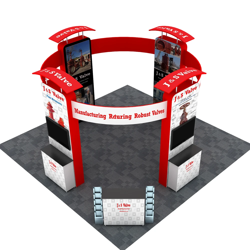

20ft portable trade show display booth pop up banner exhibition Sets with lights counters TV brackets #6
