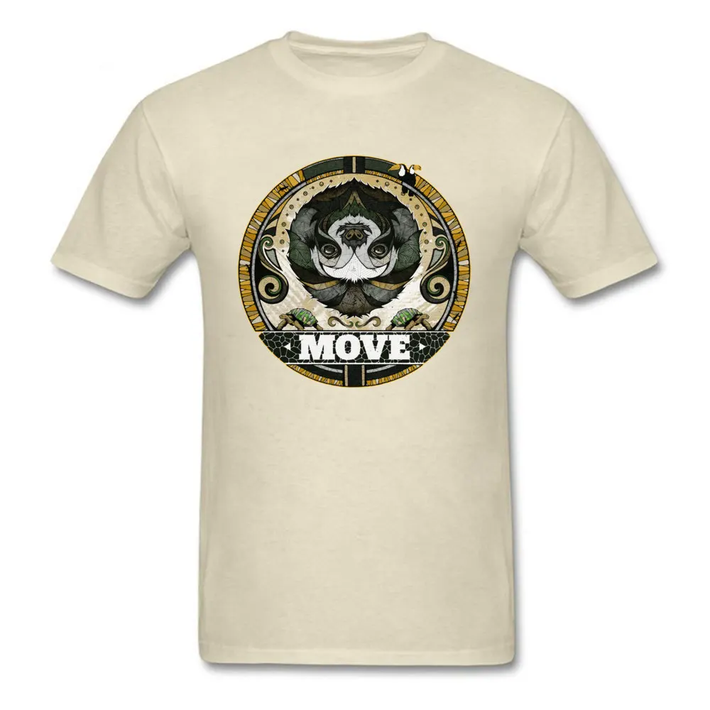 Prevailing Mens T Shirt Round Neck Short Sleeve Cotton Move Tees Casual Tee-Shirts Top Quality Move beige