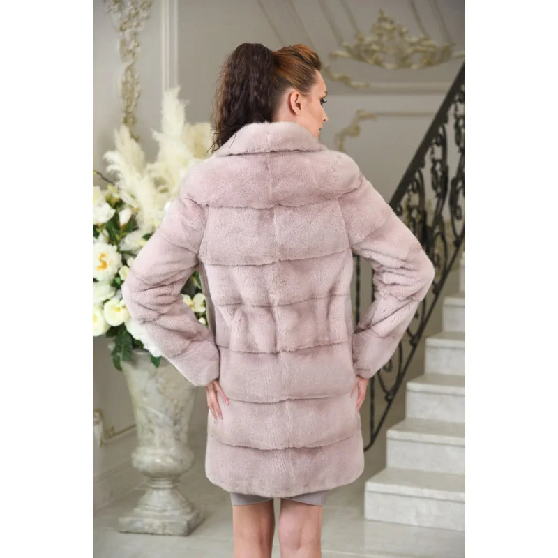 2018 Veste Mode Vison Capuche As Picture Hiver Chaud Avec Manteau De Manteaux Real Fourrure Mkw Femmes 050 Complet Épais pink Véritable Pelt AOxaArw