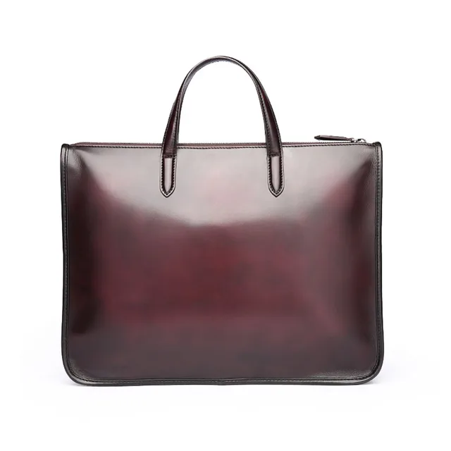Aliexpress Terse Italian Calfskin Genuine Leather Tote Bag Terse Italian Calfskin Genuine Leather Tote Bag Mens Fashion Briefcase In Burgundy Handbag For Male