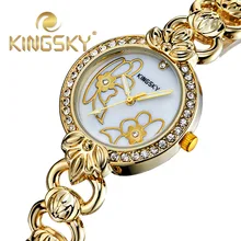 Best seller New Women’s Fashion with flower full steel Analog Quartz Wrist Watch 0098