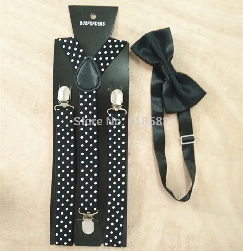 Lb006-l Новое поступление 2017 года унисекс Suspender Боути Наборы для ухода за кожей регулируемый в горошек на подтяжках лук галстук набор для Для