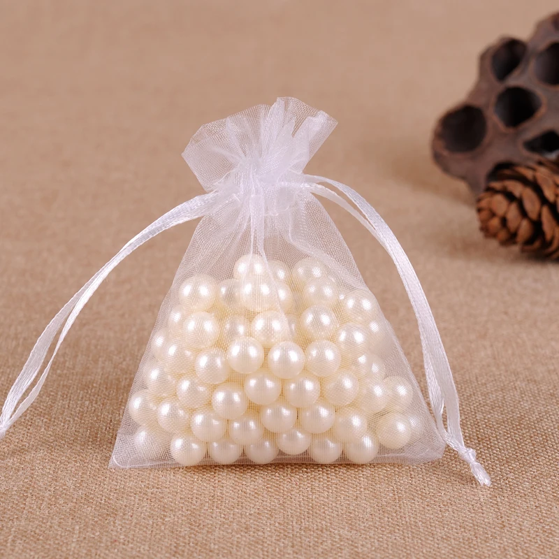 organza 100 pcs 7x9 9x12 10x15 11x16 13x18 15x20 17x23 cm jewelry bag packaging drawer bag wedding jewelry bag 