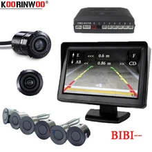 Koorinwoo duplo canal de vídeo do carro estacionamento radar sensor frente traseira 6 sensores entrada vídeo para o carro estacionamento câmera monitor dvd player
