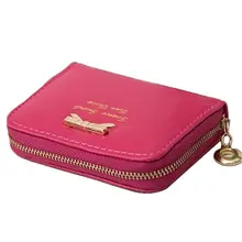 Women Coin Purse Bowtie Shape PU Leather Women Coin Purses Zip Card Holder Change Purse Mini Children Hand Wallet Coin Bag 017
