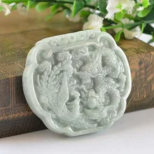 50x45 мм натуральный Бирма нефрит Шарм грузовой кулон с драконом, изящная подвеска ювелирные изделия для женщин подарок с сертификатом возможна Прямая поставка