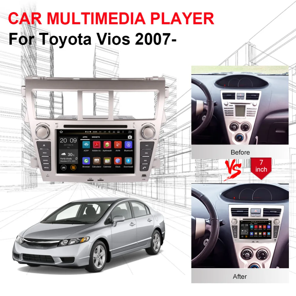 2 Din Android 8 0 Восьмиядерный 4 Гб ОЗУ автомобильный Головной блок DVD мультимедийный