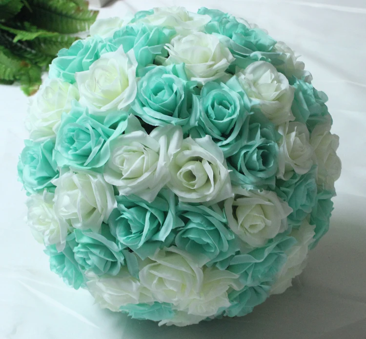 

10"(25cm) Hanging Flower Ball Wine Wedding Kissing Balls Pomanders Mint Green Flowers Wedding Decoration Centerpieces