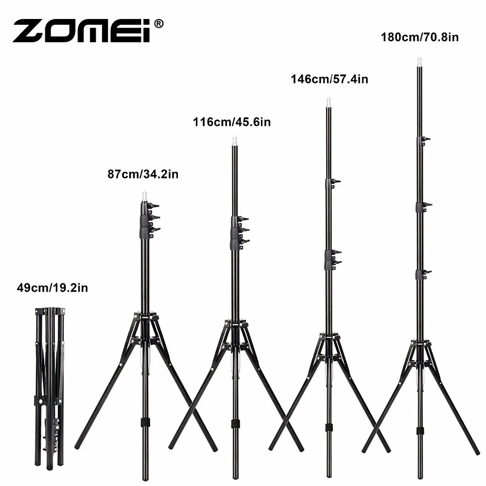 Zomei светильник-тренога, подставка, 4 секции, для смартфона, SLR, DSLR, камера, вспышка, портативный софтбокс, держатель для вспышки, кронштейн