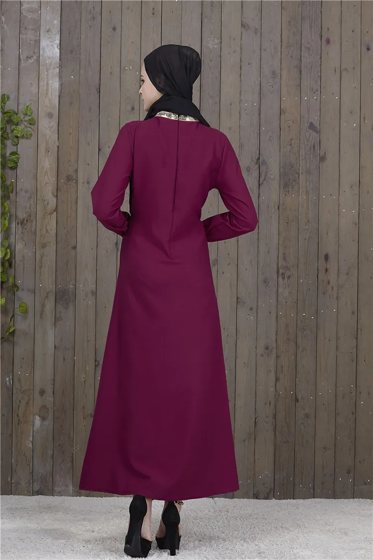 Abayas женская мусульманская одежда длинный рукав модный хиджаб платья макси мусульманское платье Бангладеш Кафтан Дубай, Турция халат CN-092