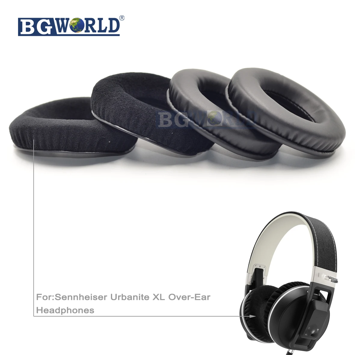 

BGWORLD Replacement cushion ear pads pillow EARPADS for Sennheiser URBANITE XL WIRELESS Over ear headset headphones sponge
