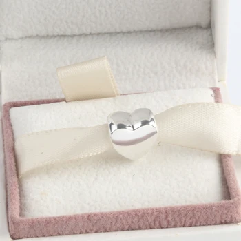 

ZMZY Original 925 Sterling Silver Heart Beads Big Hole Charms Fit Pandora Bracelet & Bangle Necklace DIY Jewelry Wholesale Gift