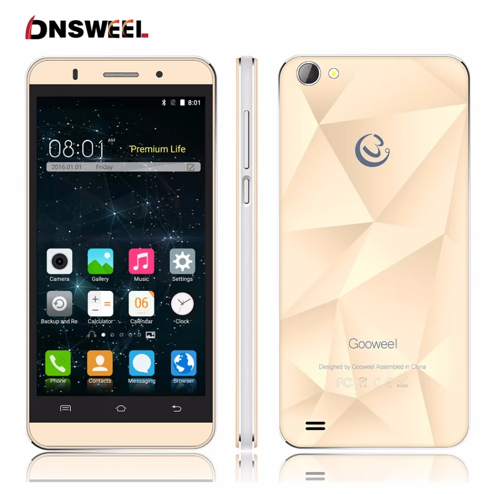 Original Gooweel M5 Pro smartphone MTK6580 quad core 5 inch IPS screen mobile phone 5MP 8MP