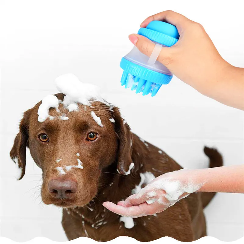 

Silica Gel Pet Cleaning Brush Soft Environmental Protection Multifunctional Beauty Massage Detergent Dog Comb Pet Products